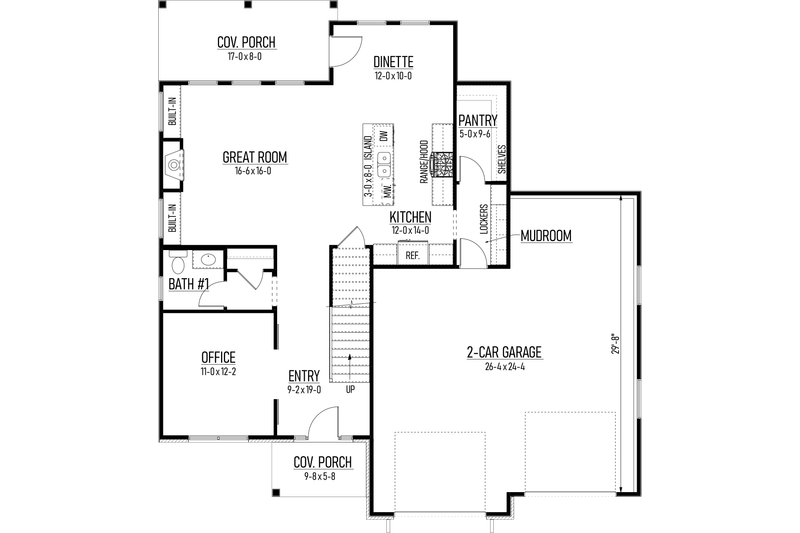 Home Plan - Floor Plan - Main Floor for Farmhouse House Plan #1093-7 - 4 bed, 2.5 bath