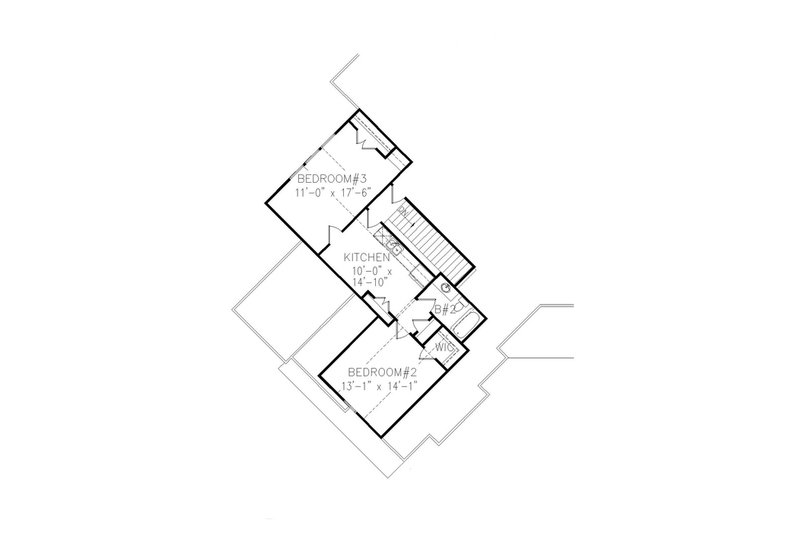House Blueprint - Floor Plan - Upper Floor for Craftsman House Plan #54-502 - 3 bed, 2.5 bath