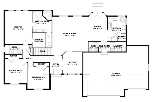 Traditional Floor Plan - Main Floor Plan #1060-100