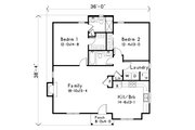 Cottage Style House Plan - 2 Beds 2 Baths 1137 Sq/Ft Plan #22-634 