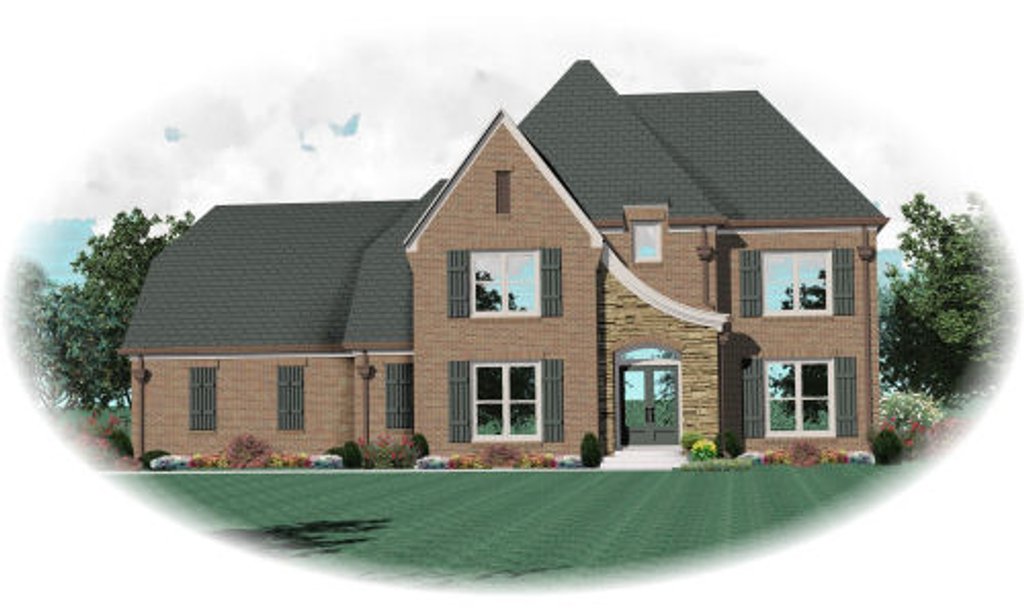 Exterior - Front Elevation 2 for European House Plan #81-13729 - 4 bed, 2.5 bath