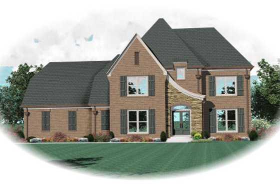 Exterior - Front Elevation for European House Plan #81-13729 - 4 bed, 2.5 bath