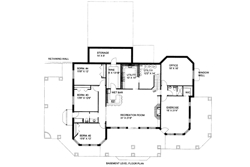 Dream House Plan - Floor Plan - Lower Floor for Craftsman House Plan #117-617 - 4 bed, 4.5 bath