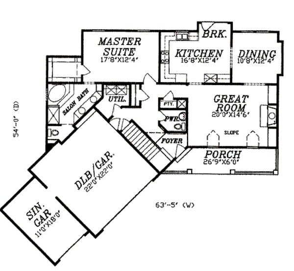Dream House Plan - Traditional Floor Plan - Main Floor Plan #405-184