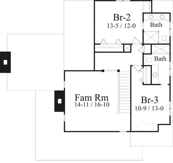 Country Floor Plan - Upper Floor Plan #71-127