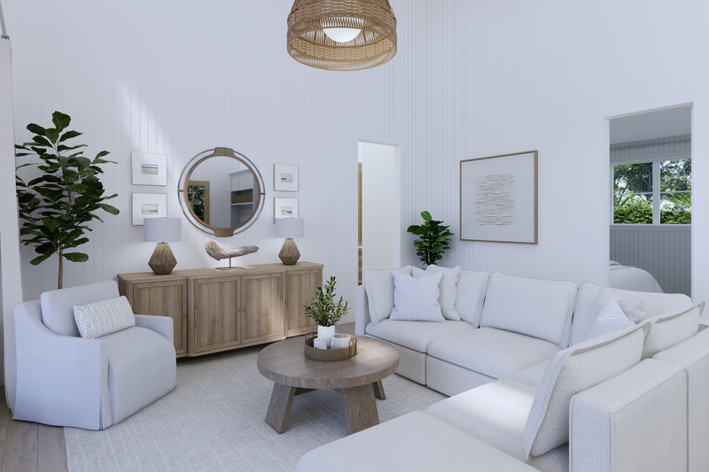House Blueprint - Interior - Family Room 1 for Farmhouse House Plan #1114-105 - 2 bed, 1 bath