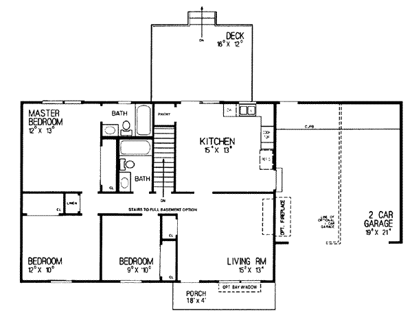 House Plan Design - Ranch Floor Plan - Main Floor Plan #72-336