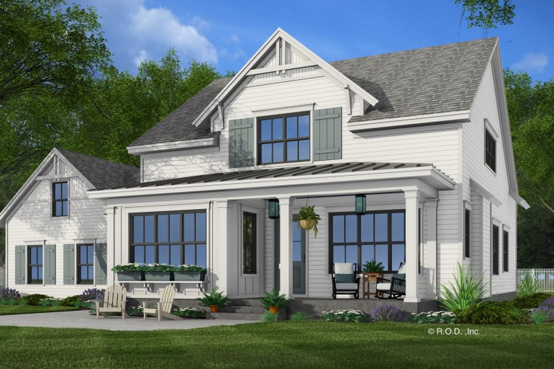Dream House Plan - Exterior - Rear Elevation 2 for Farmhouse House Plan #51-1272 - 4 bed, 3.5 bath