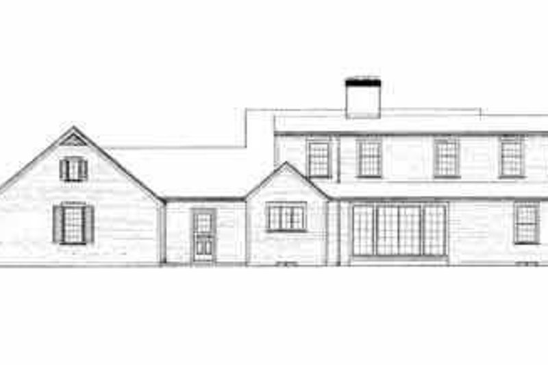 Home Plan - Exterior - Rear Elevation for Colonial House Plan #72-349 - 4 bed, 3.5 bath