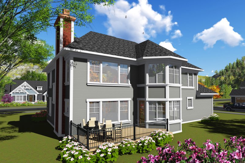 Architectural House Design - Exterior - Rear Elevation for Craftsman House Plan #70-1253 - 4 bed, 2.5 bath