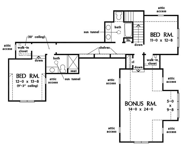 Farmhouse Floor Plan - Upper Floor Plan #929-1111
