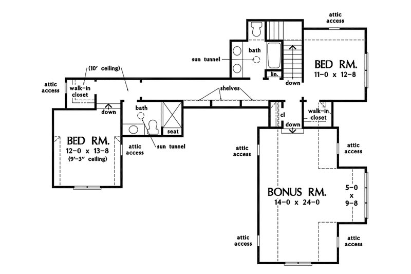 Architectural House Design - Floor Plan - Upper Floor for Farmhouse House Plan #929-1111 - 4 bed, 4.5 bath