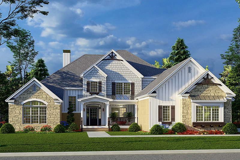 House Blueprint - Traditional Exterior - Front Elevation Plan #923-275
