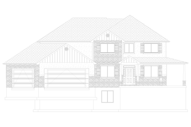 House Blueprint - Exterior - Front Elevation 4 for Traditional House Plan #1060-135 - 4 bed, 2.5 bath
