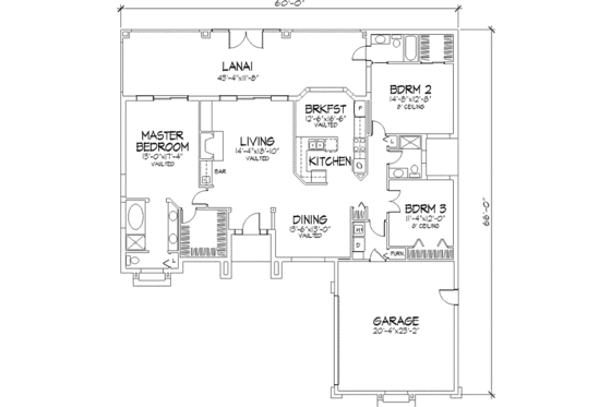 Floor Plan - Main Floor House Plan #320-152 - 3 bed, 3 bath