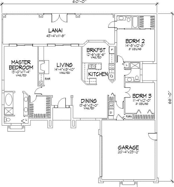 Architectural House Design - Floor Plan - Main Floor Plan #320-152