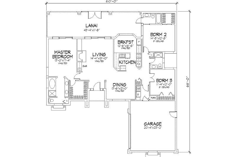 Architectural House Design - Floor Plan - Main Floor House Plan #320-152 - 3 bed, 3 bath