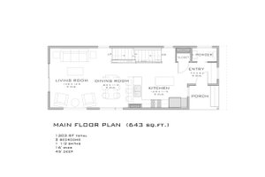 Floor Plan - Main Floor for Modern House Plan #909-3 - 2 bed, 1.5 bath