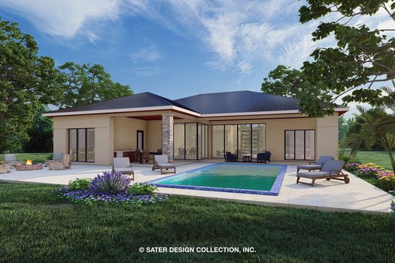 Exterior - Rear Elevation for Contemporary House Plan #930-533 - 3 bed, 3 bath