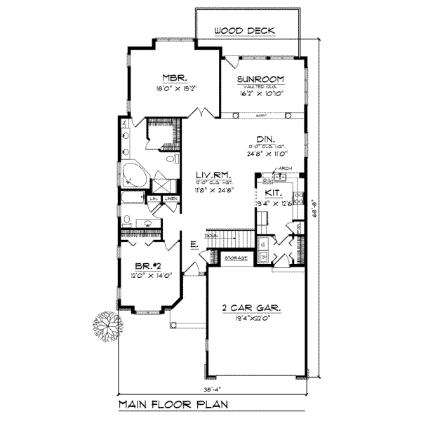 Home Plan - Traditional Floor Plan - Main Floor Plan #70-192