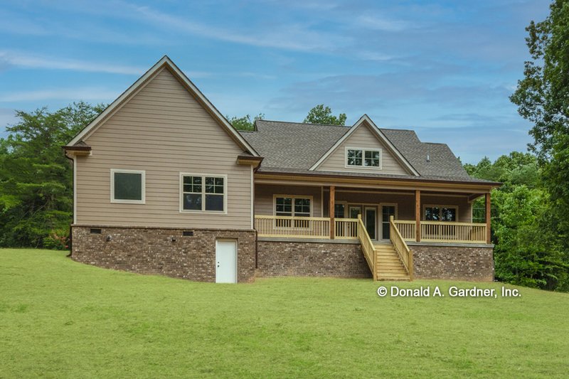 House Design - Exterior - Rear Elevation for Farmhouse House Plan #929-1044 - 3 bed, 2 bath