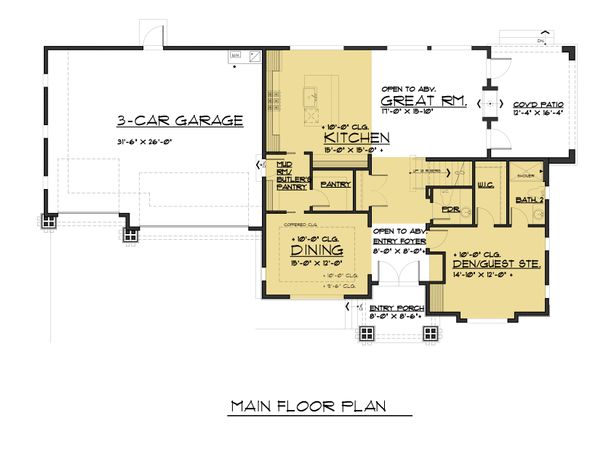 House Design - Traditional Floor Plan - Main Floor Plan #1066-75