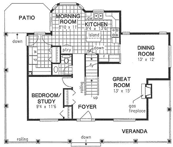 Home Plan - Traditional Floor Plan - Main Floor Plan #18-285