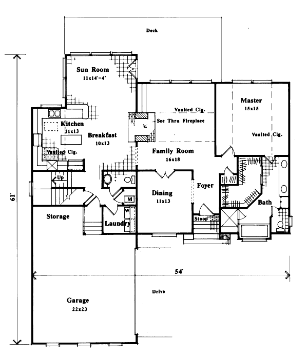 European Floor Plan - Main Floor Plan #41-154