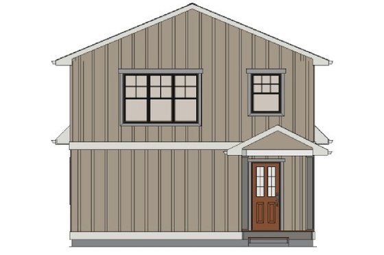 Exterior - Rear Elevation for Cabin House Plan #126-267 - 2 bed, 2 bath