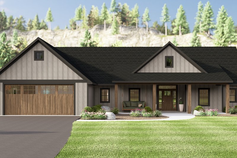 House Blueprint - Ranch Exterior - Front Elevation Plan #1064-339