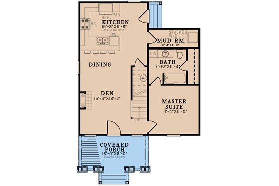 Floor Plan - Main Floor for Country House Plan #923-280 - 3 bed, 2 bath