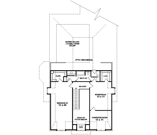 European Floor Plan - Upper Floor Plan #81-593