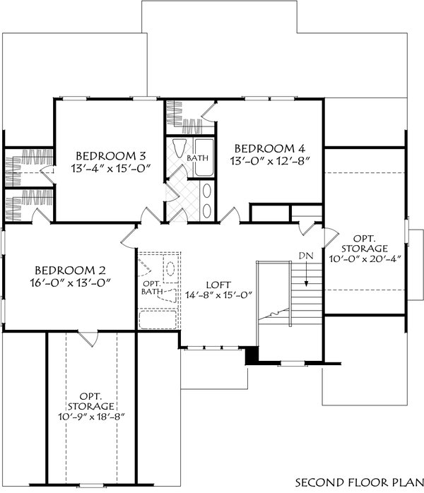 European Floor Plan - Upper Floor Plan #927-1053