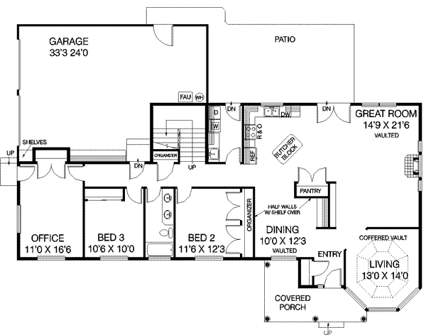 Home Plan - Traditional Floor Plan - Main Floor Plan #60-479