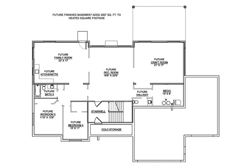 House Blueprint - Floor Plan - Other Floor for Traditional House Plan #1073-12 - 3 bed, 2.5 bath