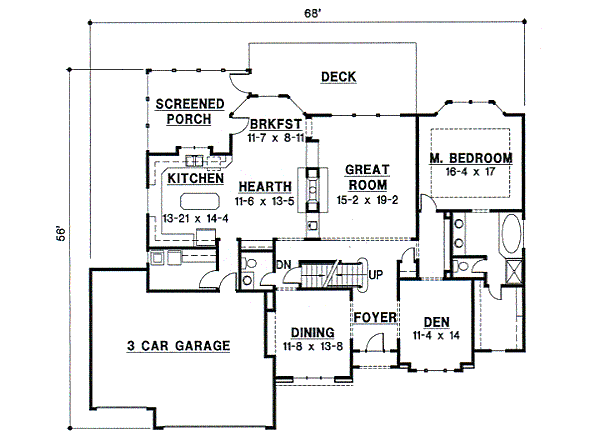 Traditional Floor Plan - Main Floor Plan #67-733