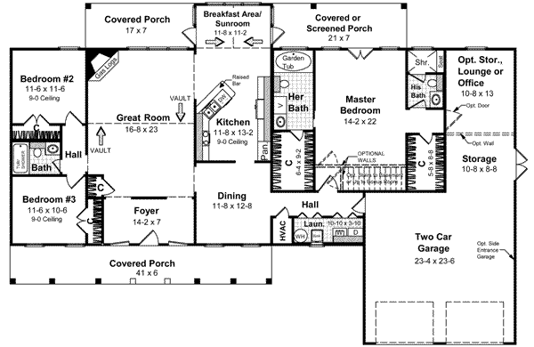 Dream House Plan - Southern Floor Plan - Main Floor Plan #21-177