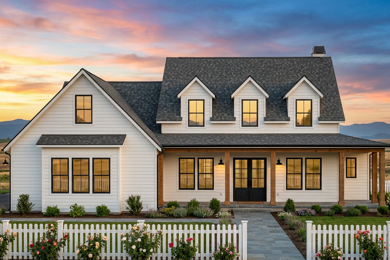 House Blueprint - Exterior - Front Elevation 2 for Farmhouse House Plan #1096-203 - 4 bed, 3.5 bath