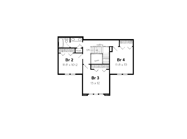 Traditional Floor Plan - Upper Floor Plan #312-821