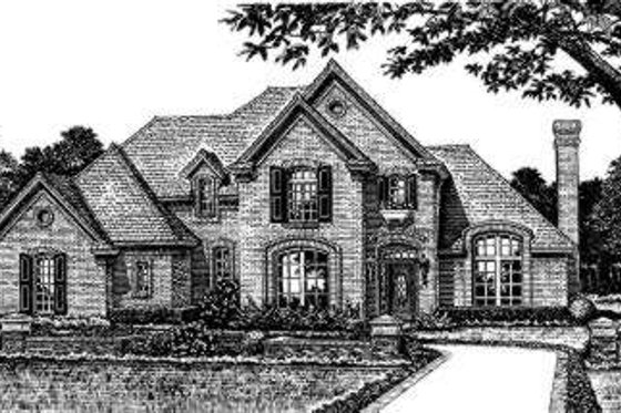 Exterior - Front Elevation for European House Plan #310-156 - 3 bed, 2.5 bath