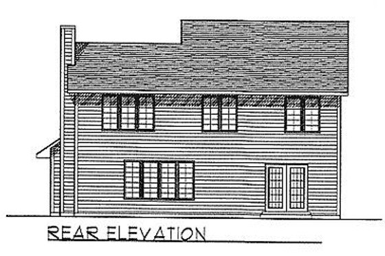 Exterior - Rear Elevation for Traditional House Plan #70-295 - 4 bed, 2.5 bath