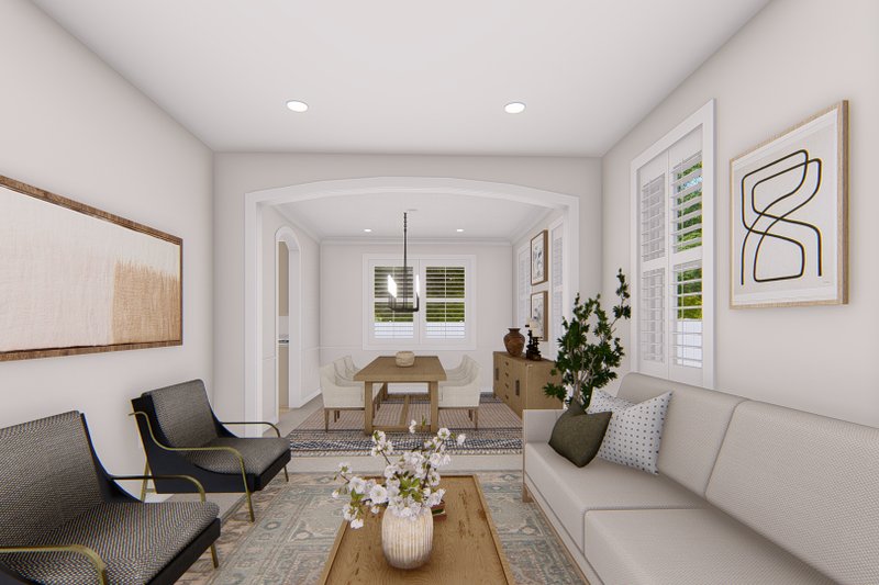 House Blueprint - Interior - Family Room 1 for Traditional House Plan #1060-135 - 4 bed, 2.5 bath