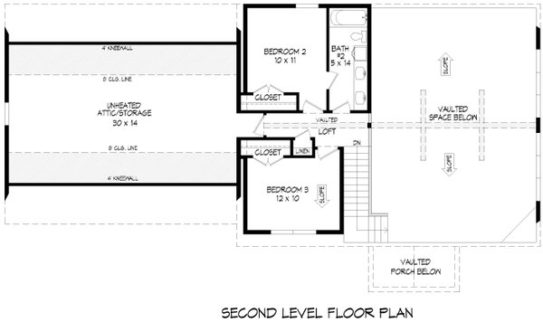 House Blueprint - Country Floor Plan - Upper Floor Plan #932-1061