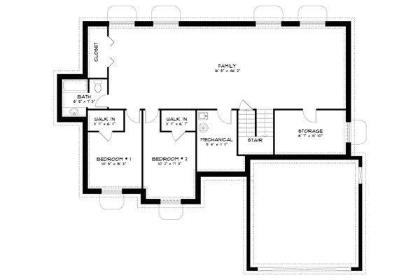 Dream House Plan - Craftsman Floor Plan - Lower Floor Plan #1060-271