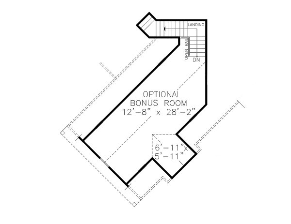 Architectural House Design - Ranch Floor Plan - Upper Floor Plan #54-475