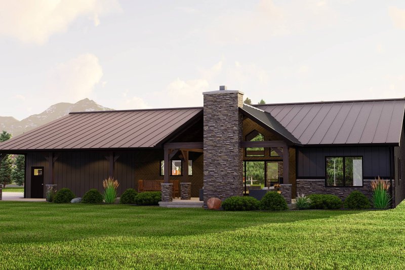 House Plan Design - Exterior - Rear Elevation for Barndominium House Plan #1064-228 - 3 bed, 2 bath