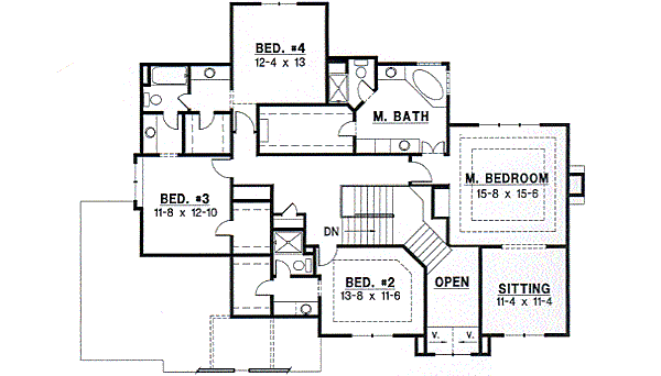 European Floor Plan - Upper Floor Plan #67-584