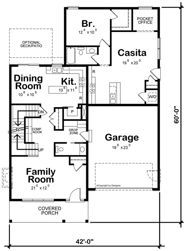 Dream House Plan - Traditional Floor Plan - Main Floor Plan #20-2518