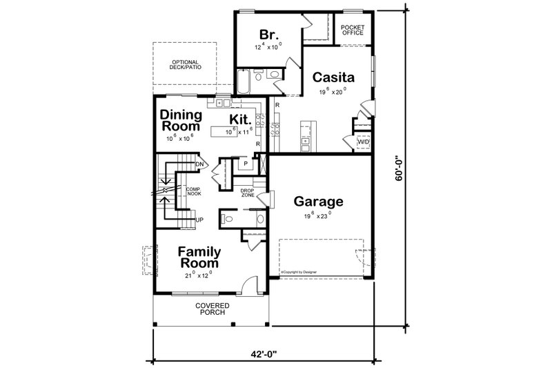 Dream House Plan - Floor Plan - Main Floor for Traditional House Plan #20-2518 - 4 bed, 3.5 bath