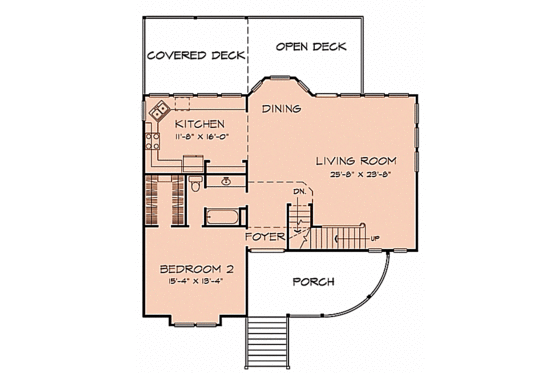 Floor Plan - Main Floor for Country House Plan #140-118 - 3 bed, 3 bath